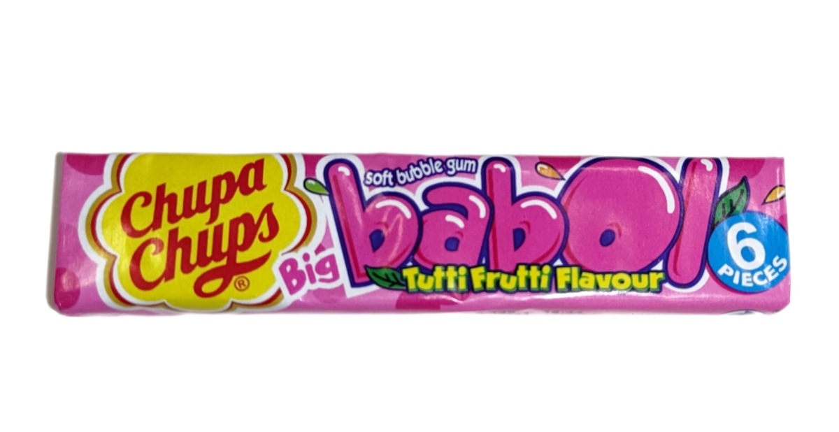 Chupa Chups Big Babol Tutti-Frutti - Kaugummi für XL Kaugummiblasen - 6 Stück je Packung (27g)